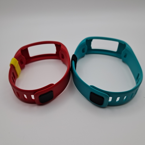 ​Lot of 2 Garmin Vivofit Jr / Jr 2 Replacement Bands - Red & Teal Silicone Strap - Picture 7 of 7